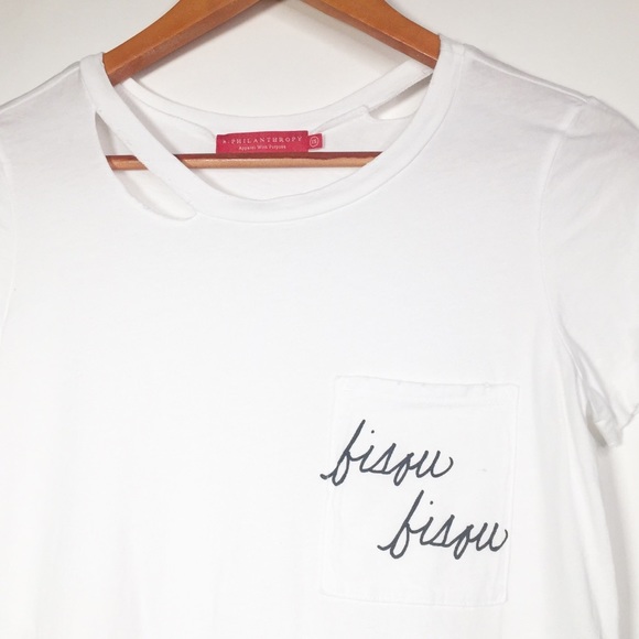 N:Philanthropy XS Distressed White Fisou Fisou Tee - Picture 2 of 5